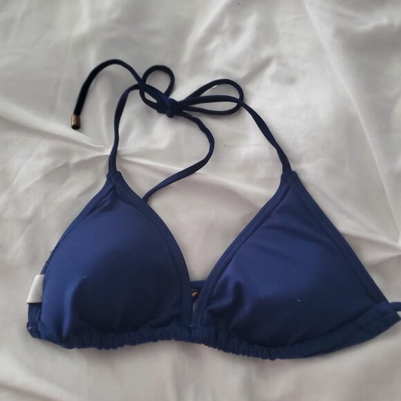 Navy Triangle Bathing Suite Top Swim Suite - Juniors M - Picture 8 of 13